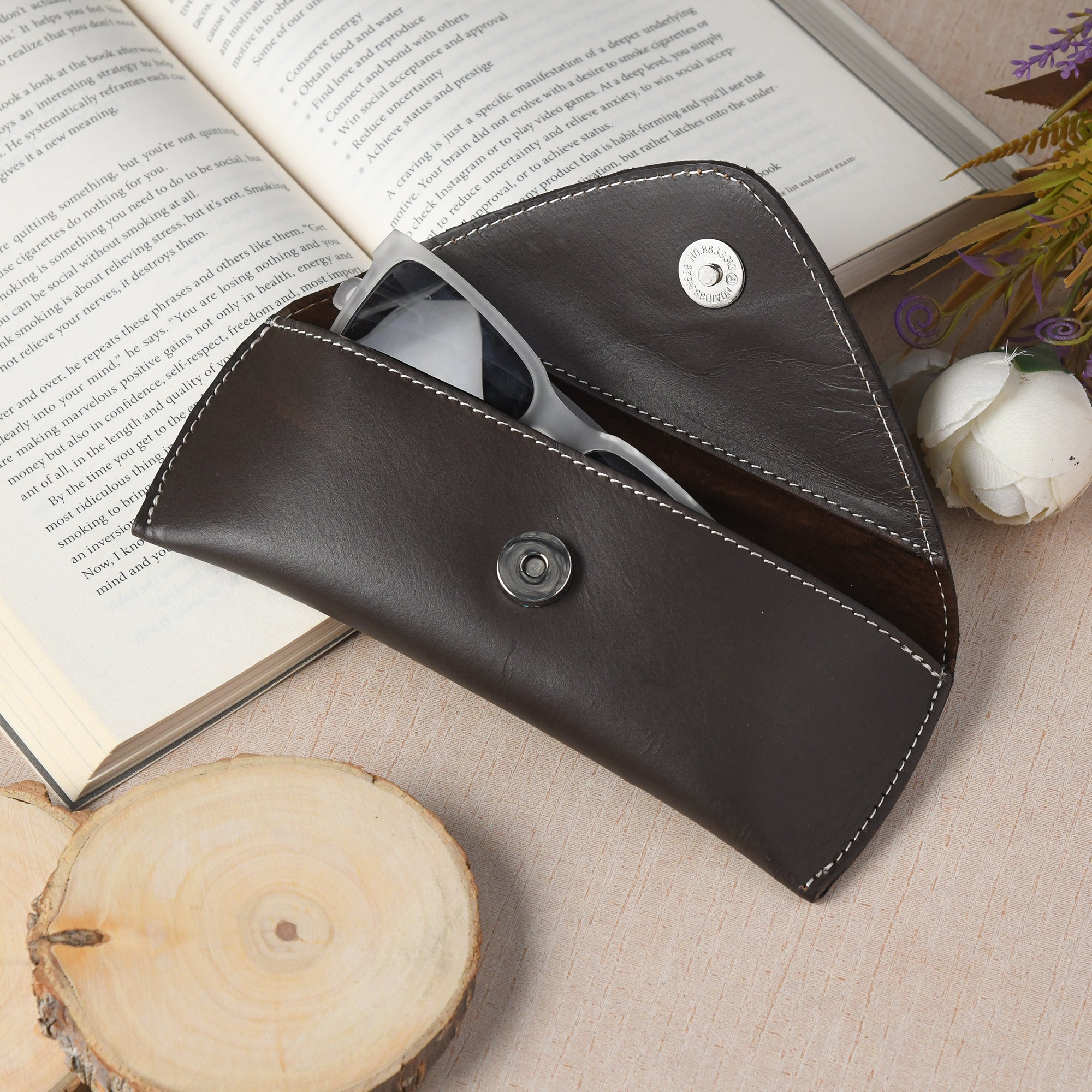Brown Guard Leather Sunglass Case