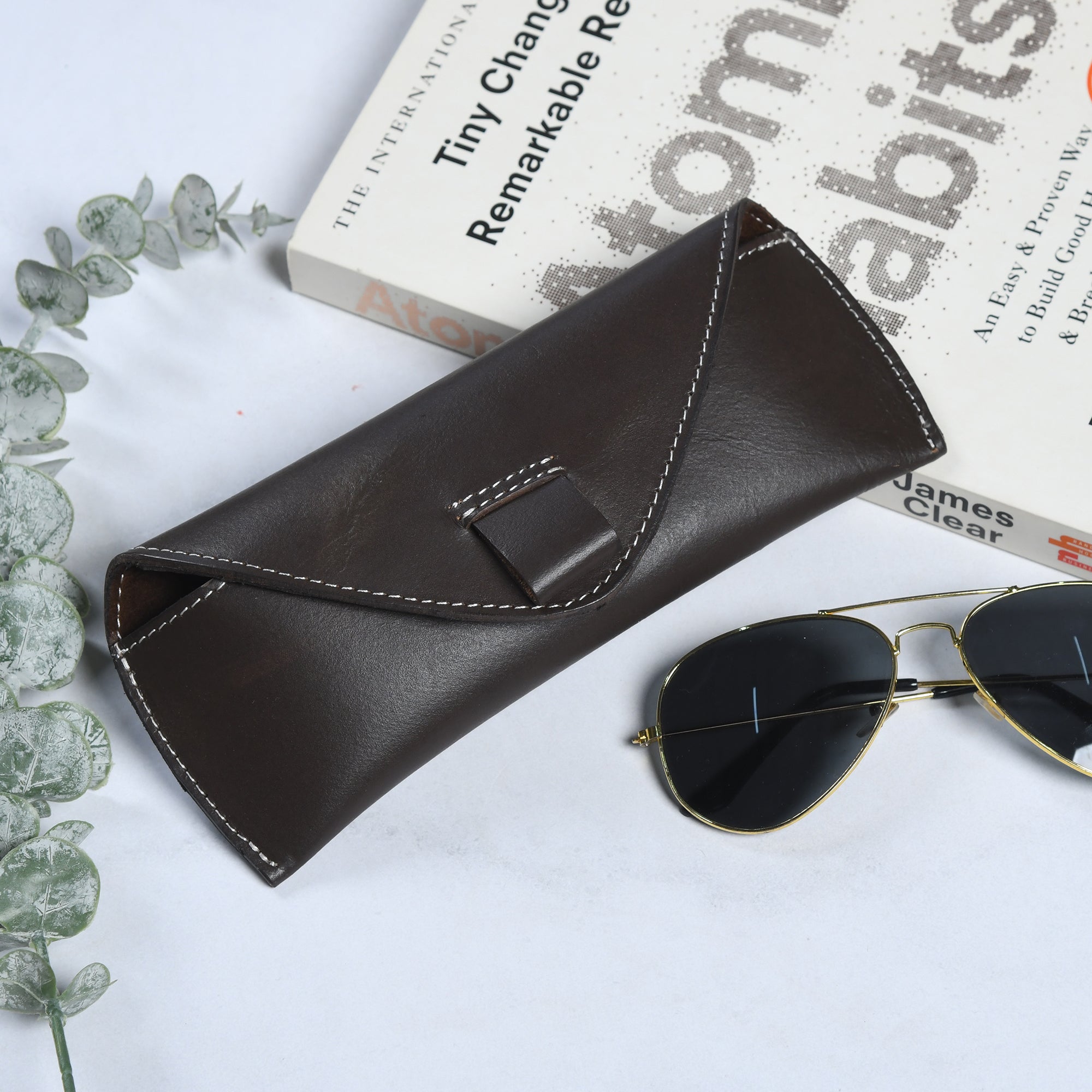 Brown Guard Leather Sunglass Case