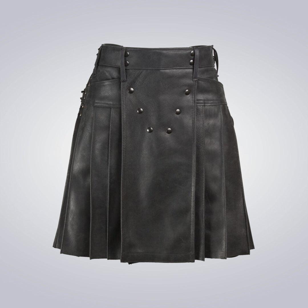 Black Pleated Kilt - The Urban Tannery