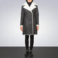 Black Double Breased Shearling Leather Coat