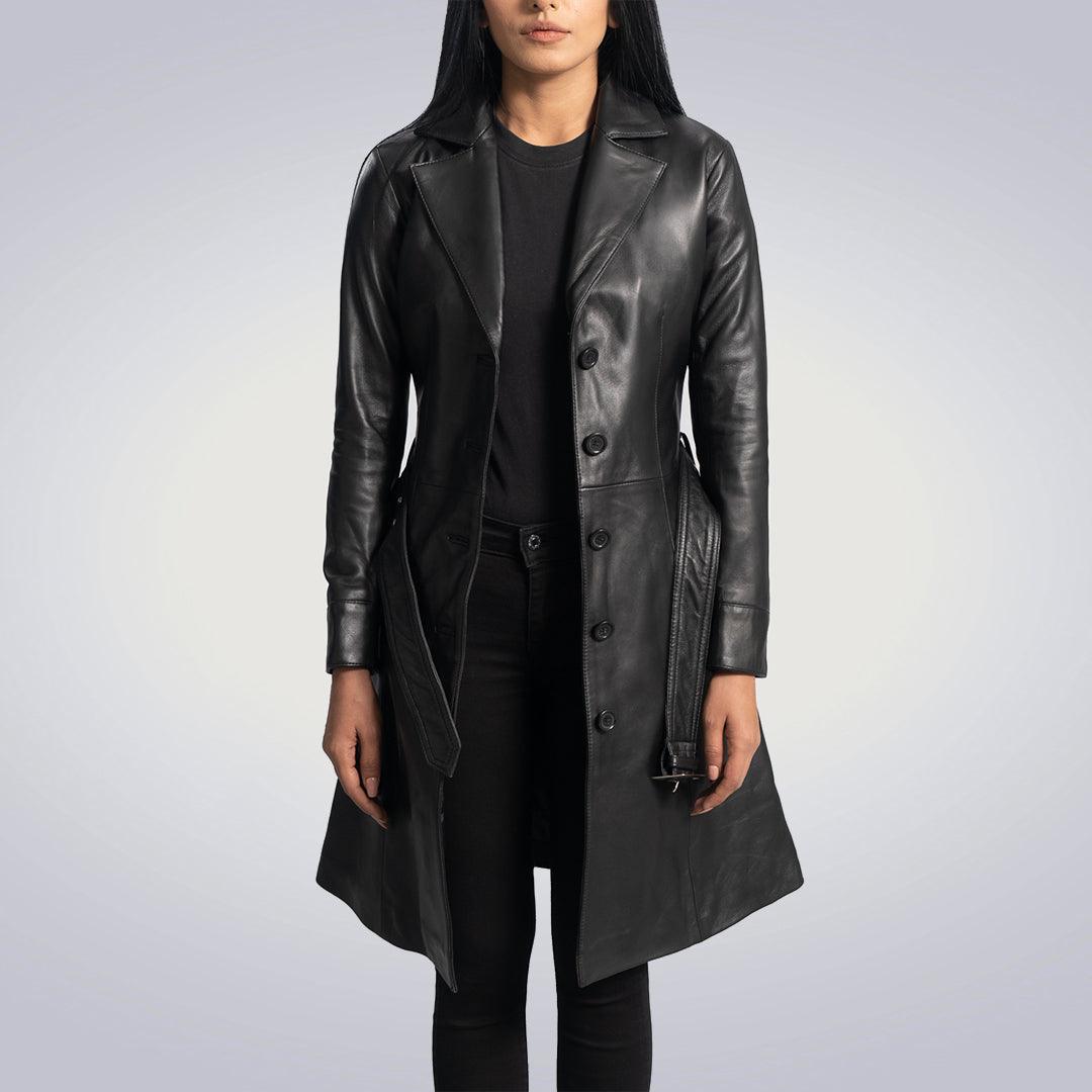 Black Leather Trench Coat - The Urban Tannery