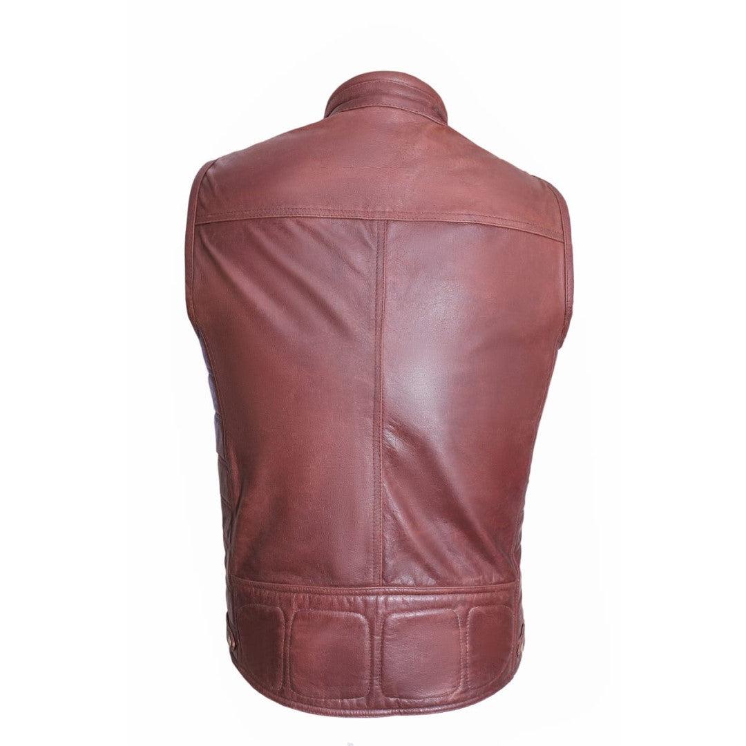 Browm Leather Vest For Men - The Urban Tannery