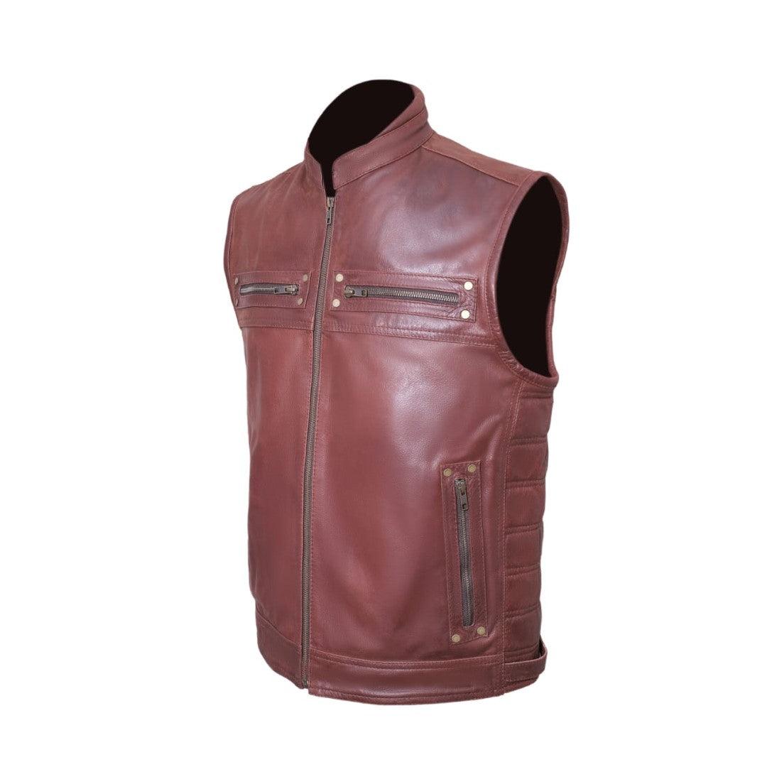 Browm Leather Vest For Men - The Urban Tannery