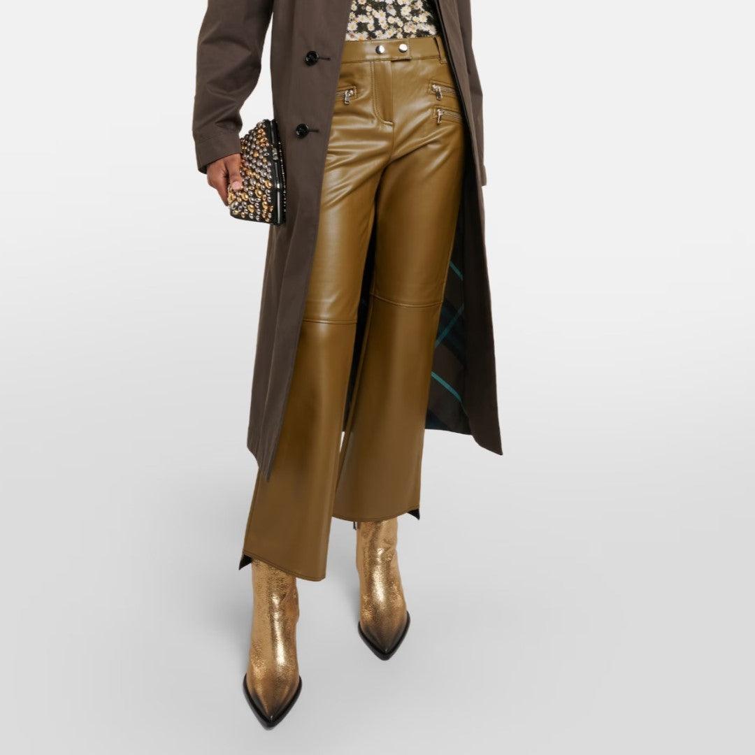 Biker Style Leather Pants For Women In Brown - The Urban Tannery