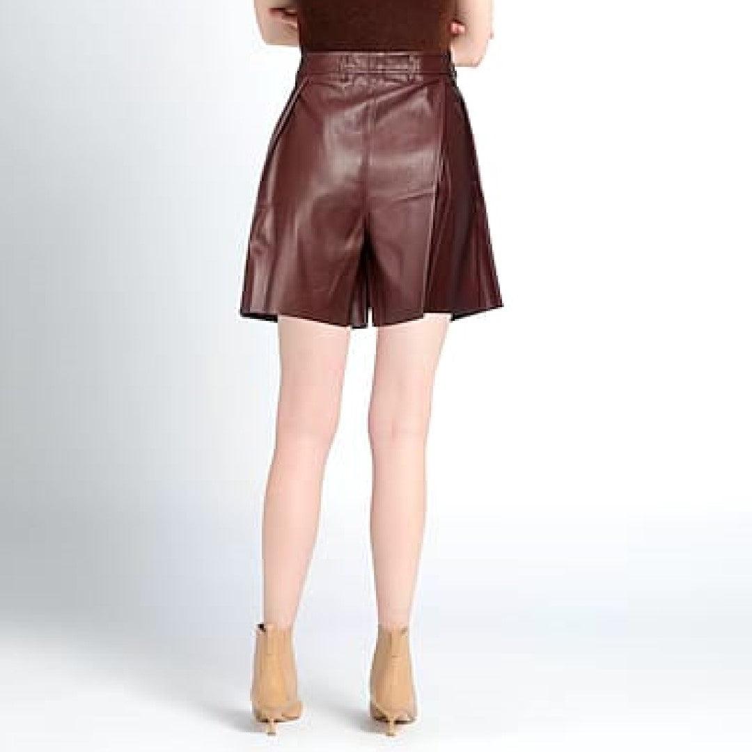 Brown Leather Shorts For Women - The Urban Tannery