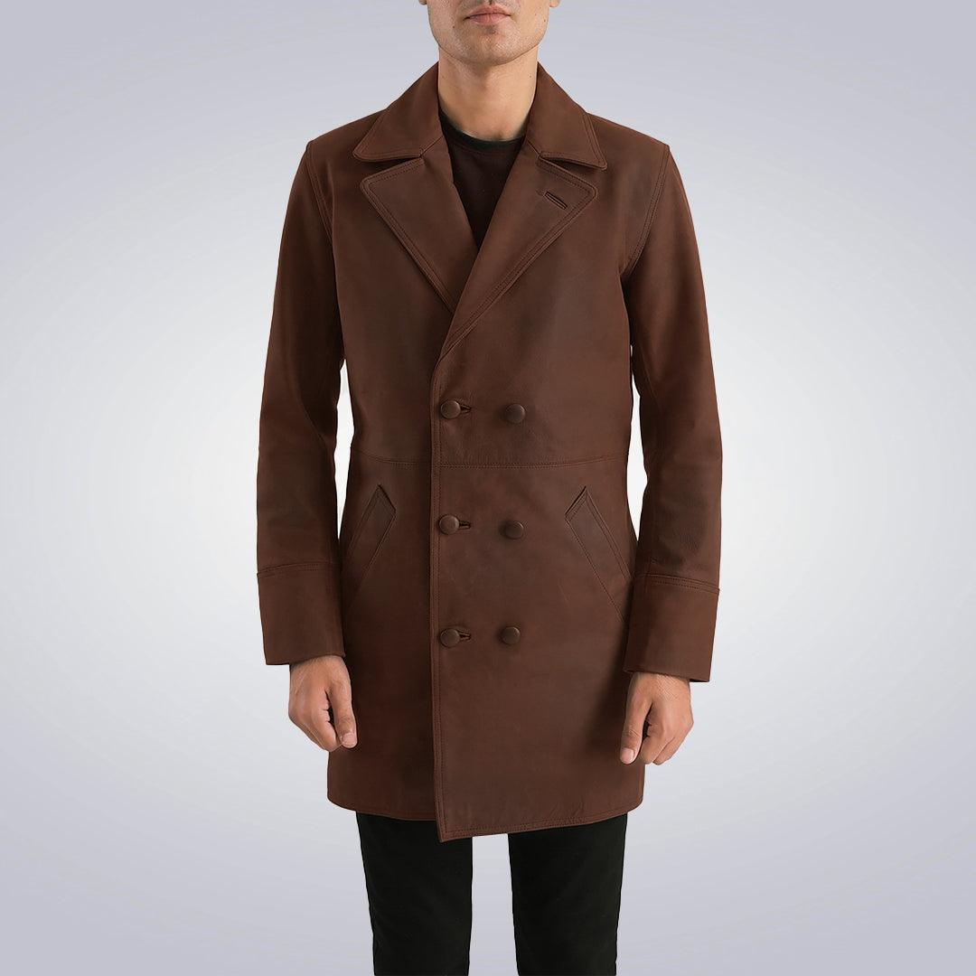 Classic Brown Leather Coat - The Urban Tannery