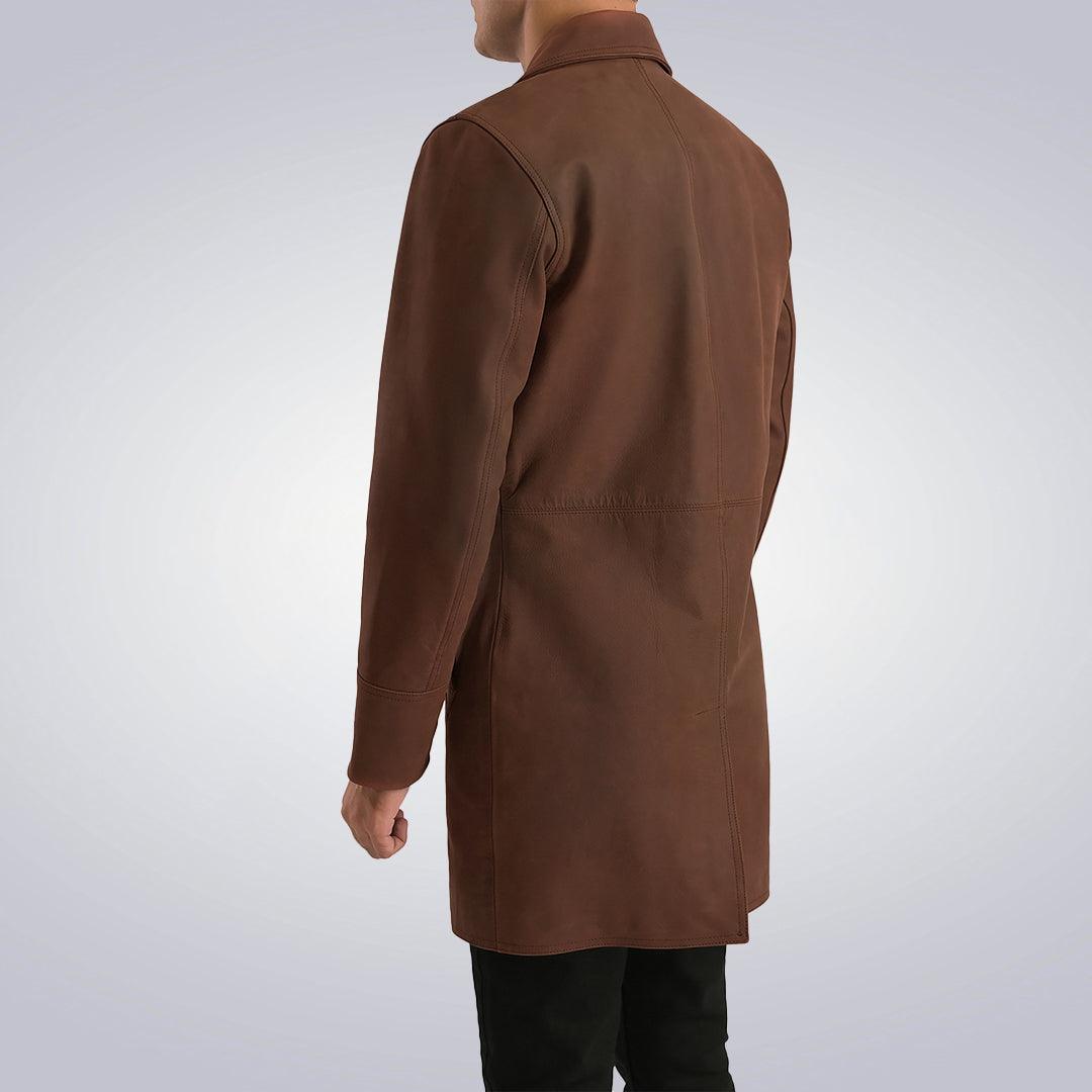 Classic Brown Leather Coat - The Urban Tannery