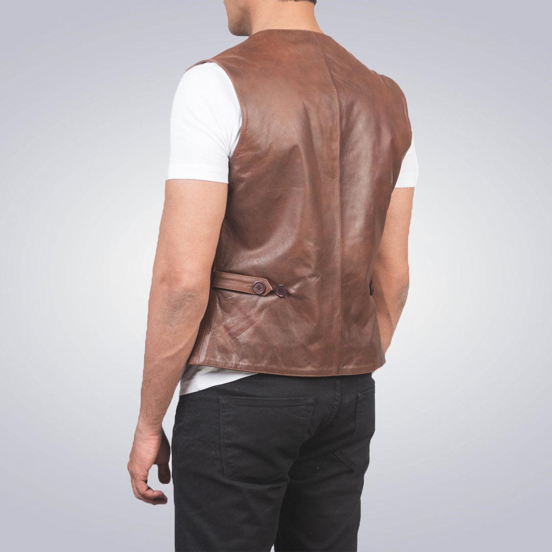 Classic Brown Leather Vest - The Urban Tannery