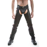 Leather Chaps With Yellow Straps