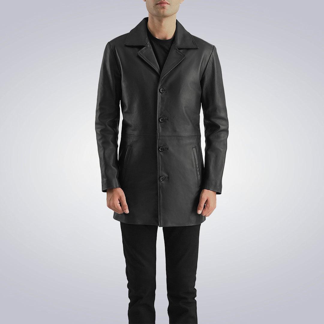 Urban Slate Black Leather Coat - The Urban Tannery