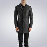 Urban Slate Black Leather Coat 1