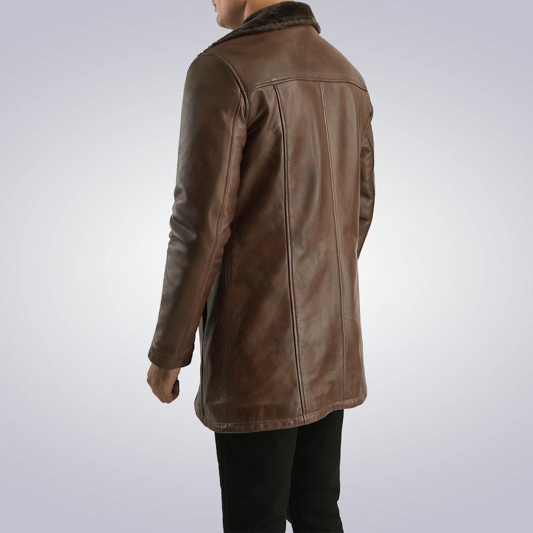 Cinnamon Distressed Brown Coat - The Urban Tannery