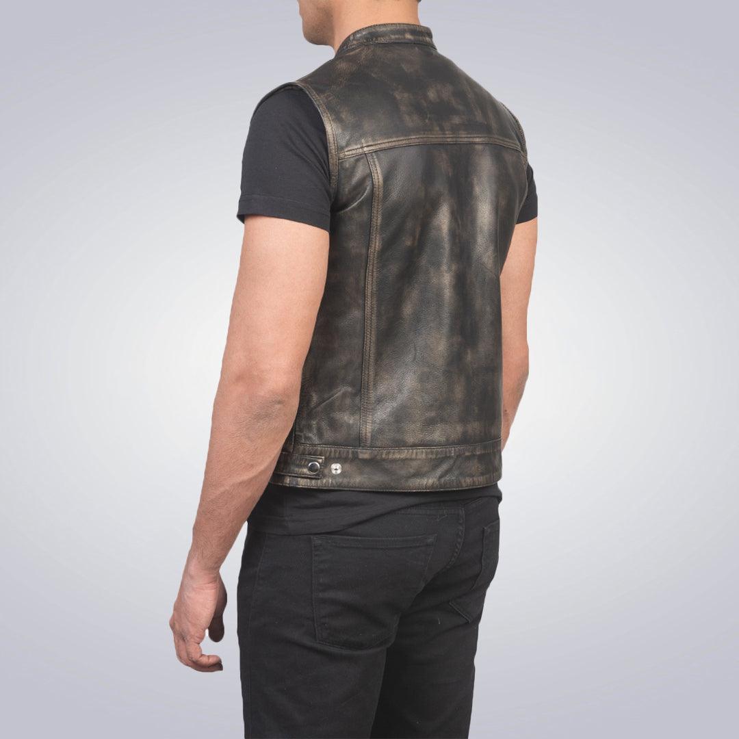 Atlast Distressed Leather Vest - The Urban Tannery
