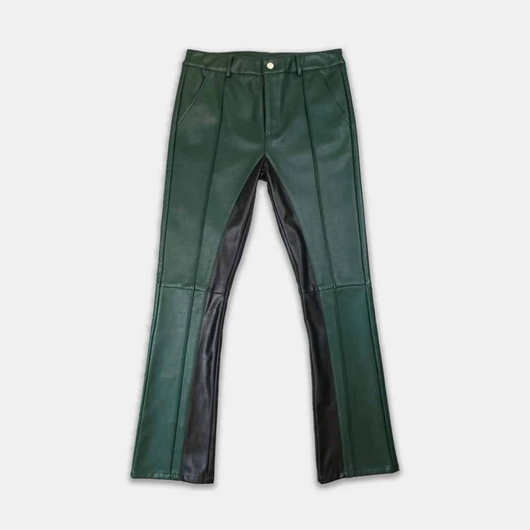 Classy Green Leather Pants For Men