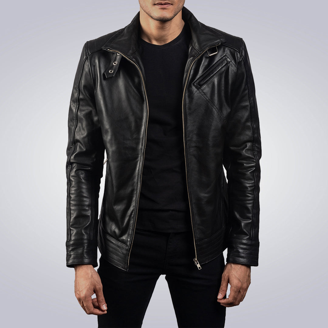 Legacy Black Leather Biker Jacket 1