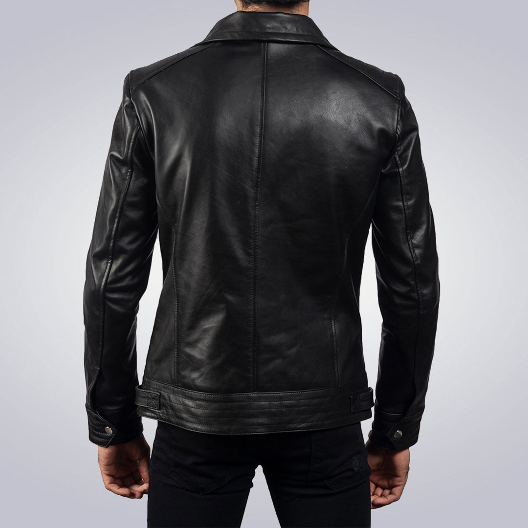 Legacy Black Leather Biker Jacket 2