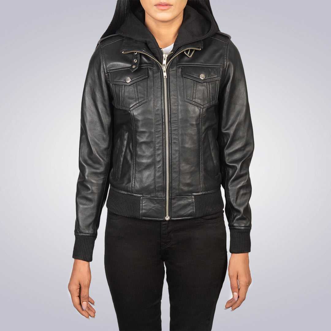 Roslyn Hooded Leather Jacket 2