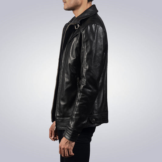 Legacy Black Leather Biker Jacket 3