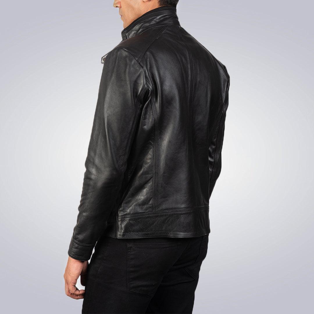 Men's Cowhide Charles Black Leather Jacket - The Urban Tannery