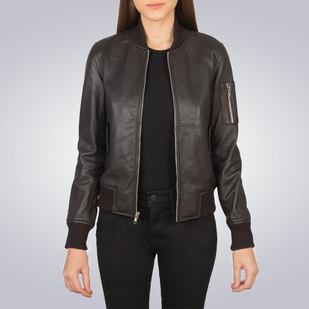 Women's Frank Castle Bomber Leather Jacket 2