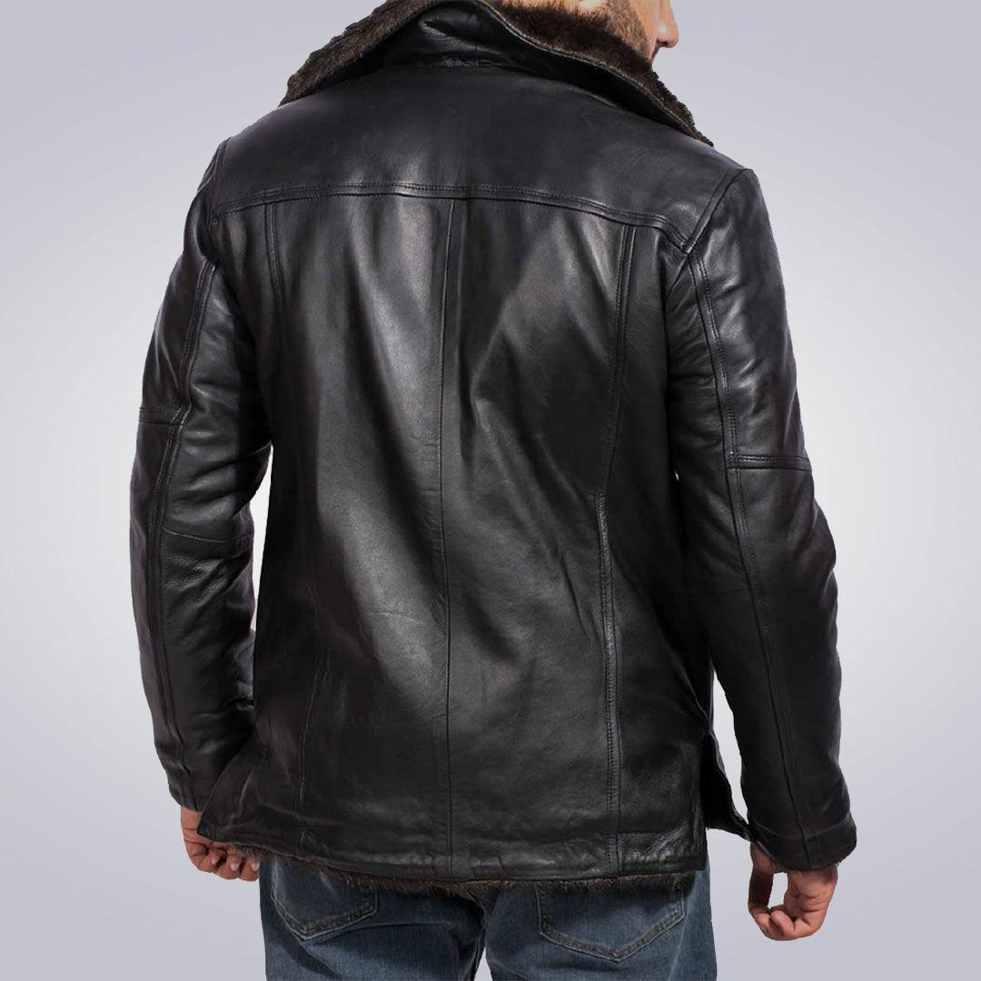 Men's UT Shearling Black Leather Jacket - The Urban Tannery