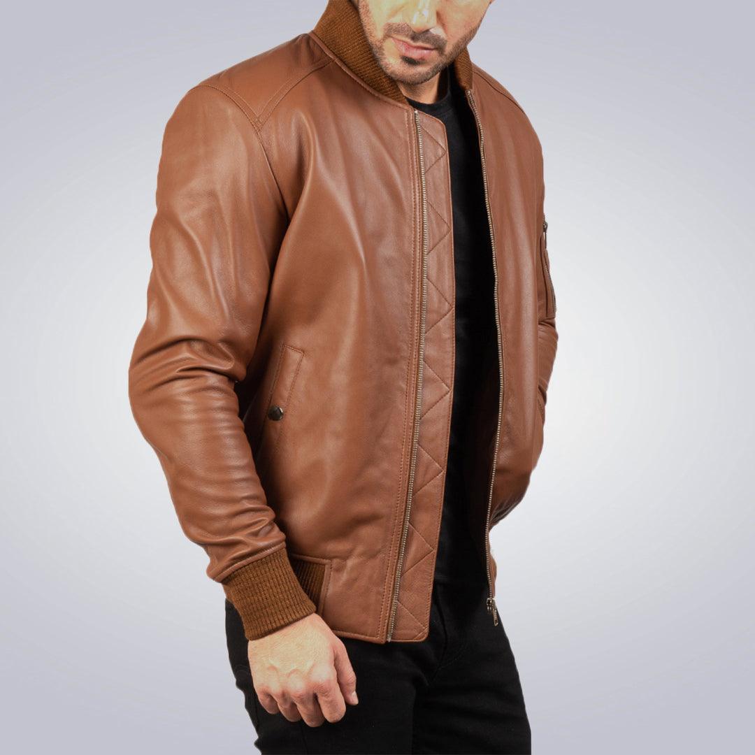 Men's Brown Lambskin Stylish Leather Jacket - The Urban Tannery