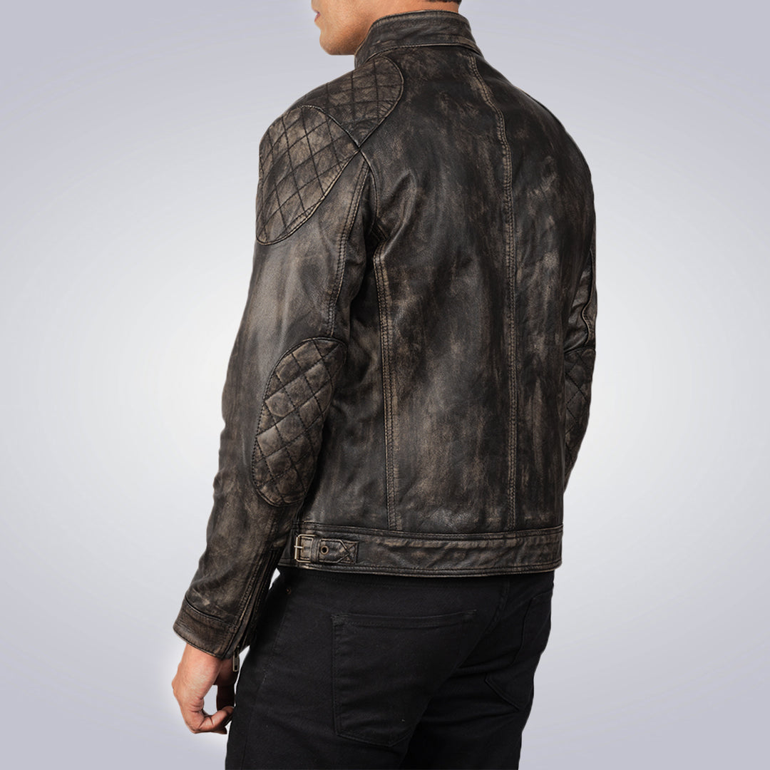 Men's troubled Racer Biker Jacket 2