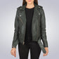 Women's Cardinal Black Leather Jacket 2