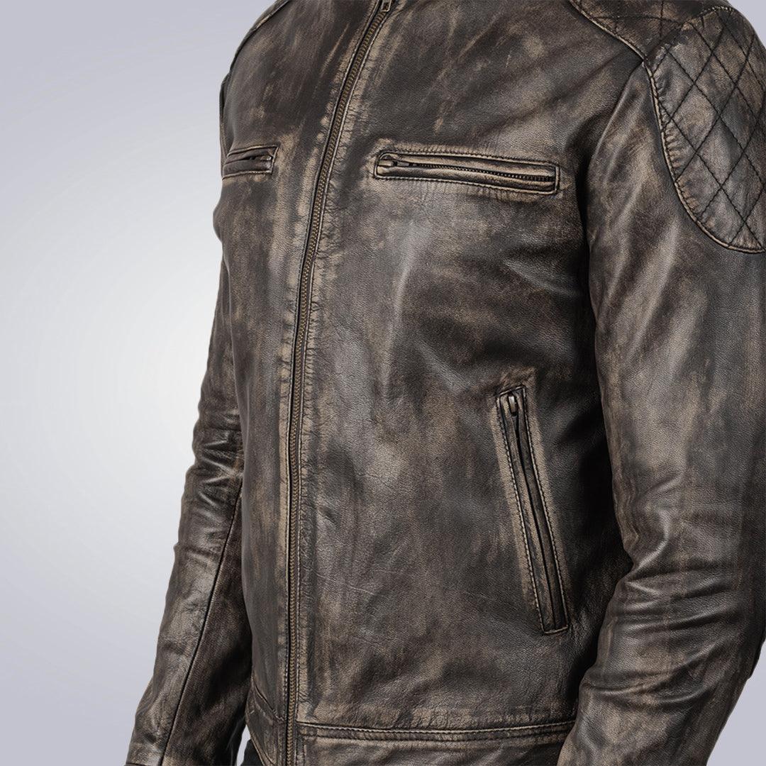 Men's troubled Racer Biker Jacket - The Urban Tannery