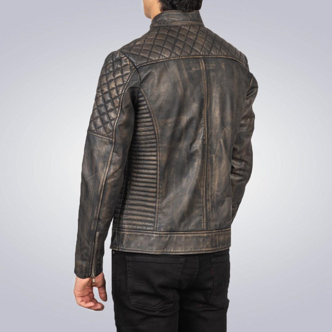 Men's Fernando Quilted Platinum Leather Jacket - The Urban Tannery