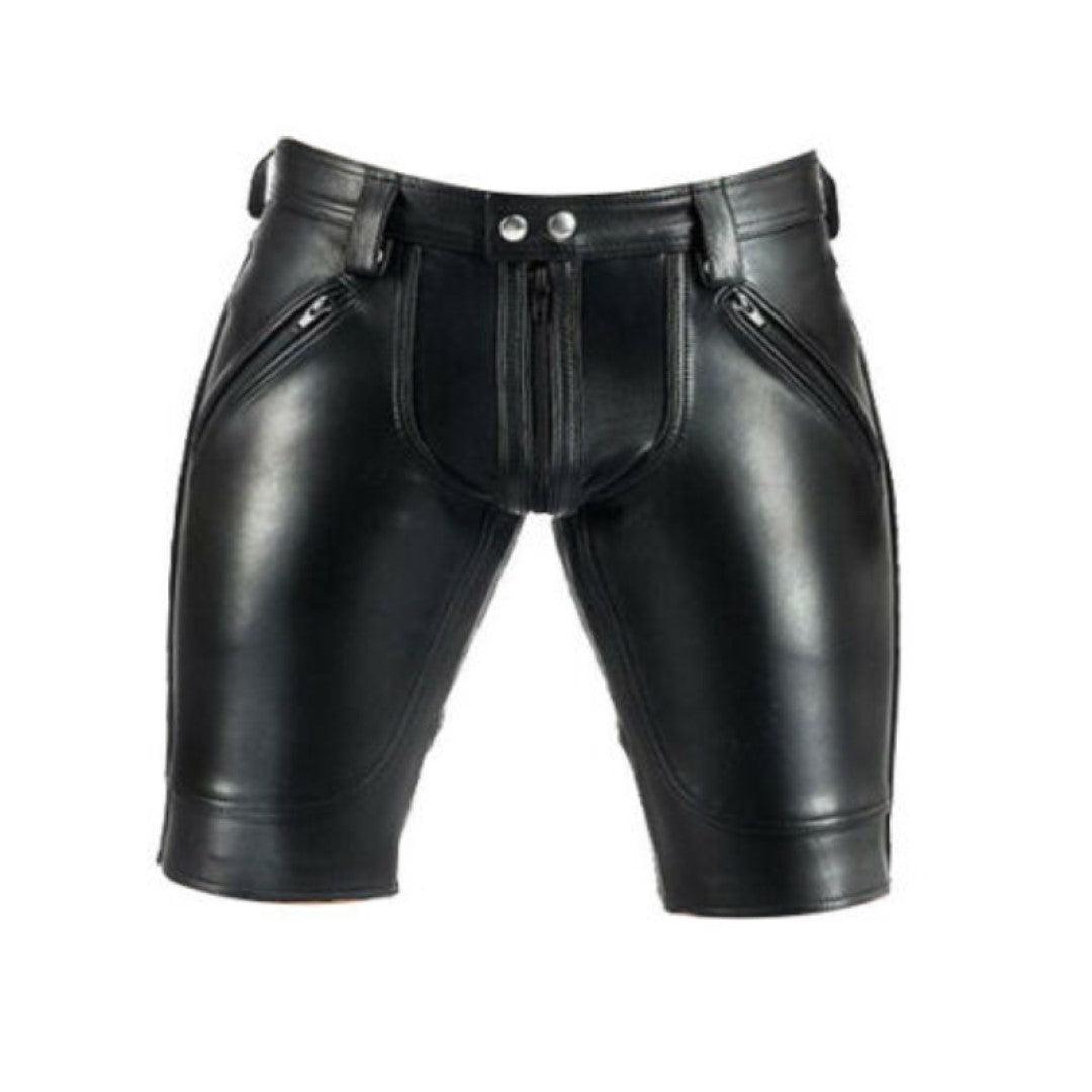 Double Button Style Leather Shorts For Men - The Urban Tannery