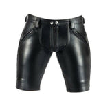 Double Button Style Leather Shorts For Men