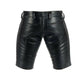 Double Button Style Leather Shorts For Men