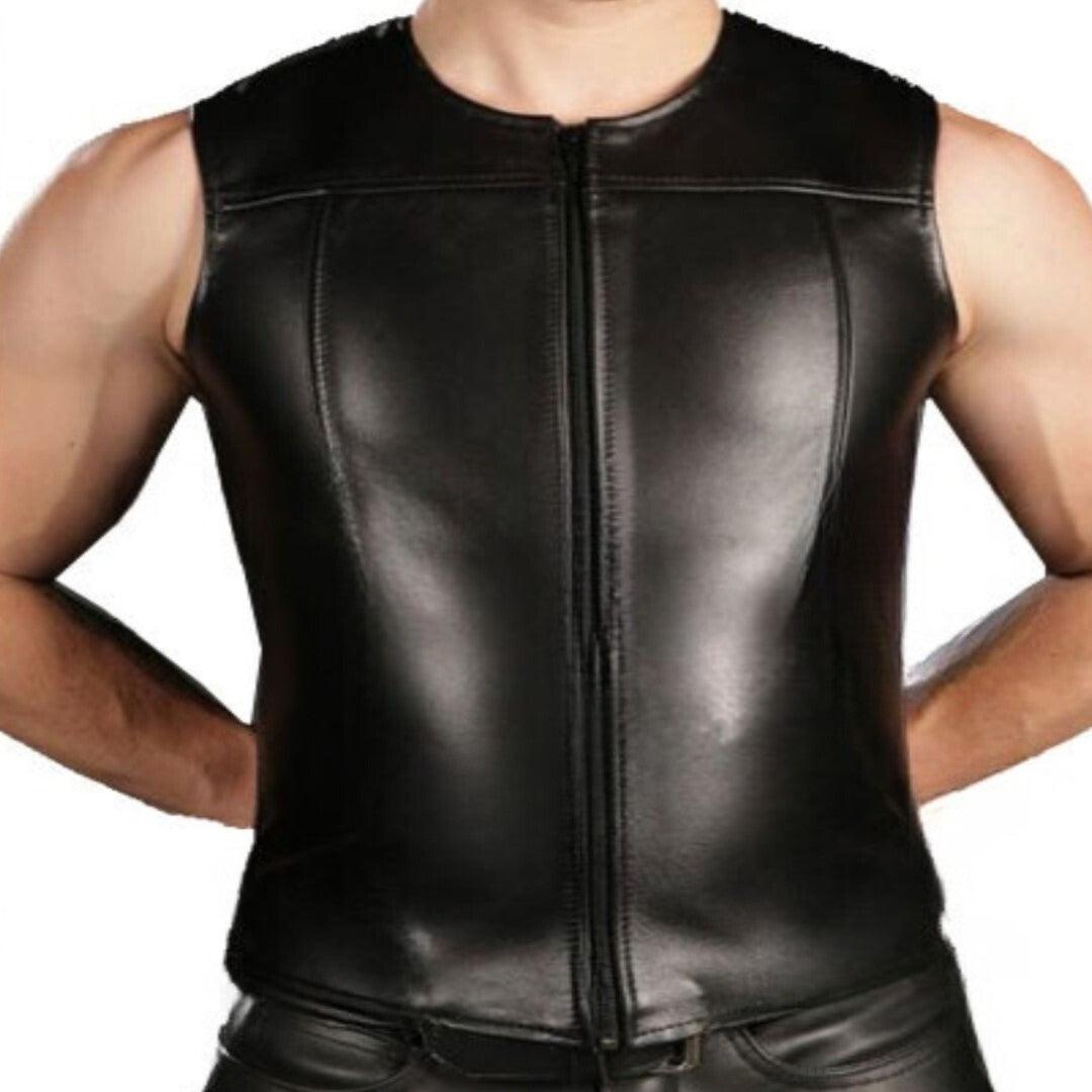 Biker Style Leather Vest For Men - The Urban Tannery