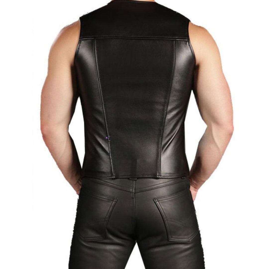 Biker Style Leather Vest For Men - The Urban Tannery