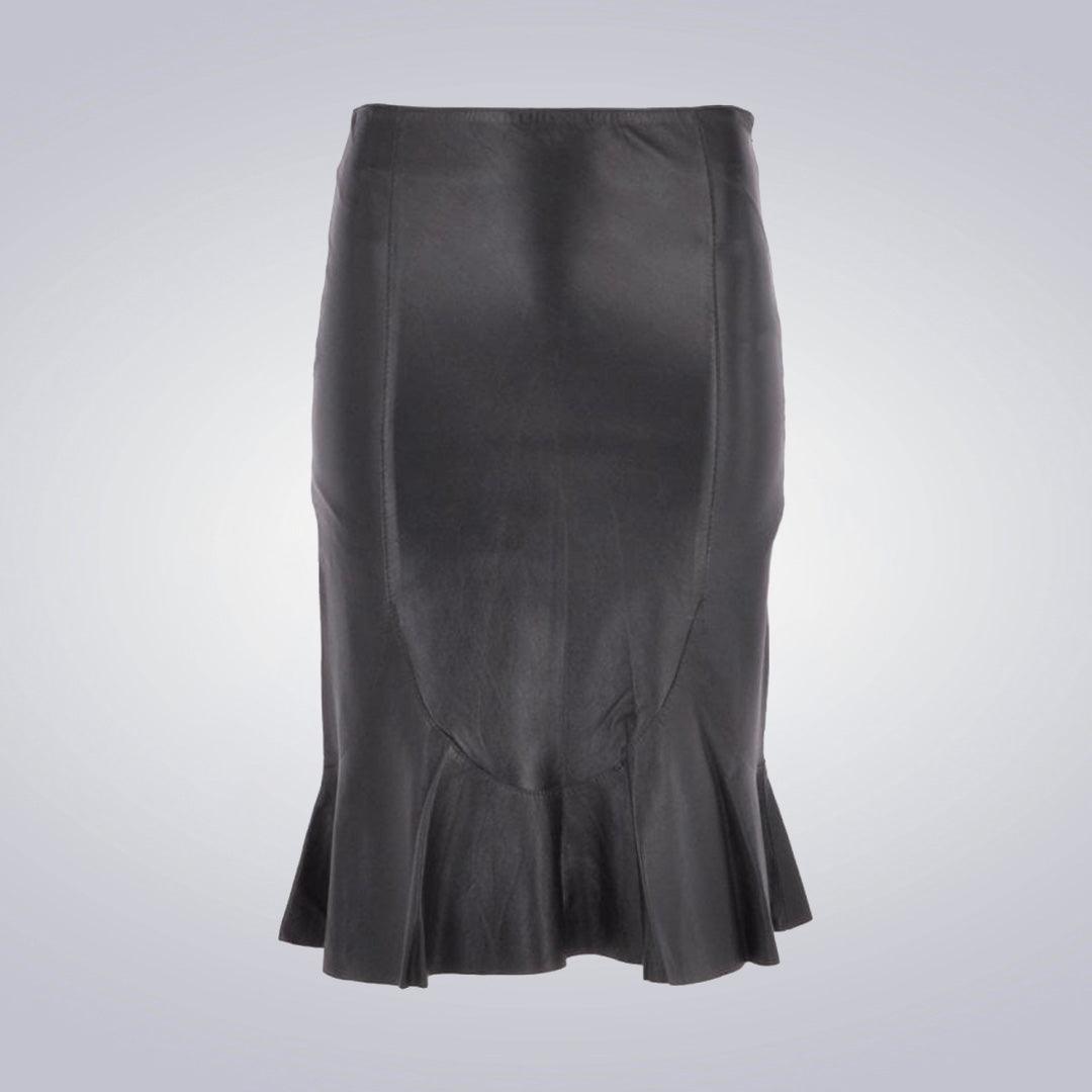 leather fishtail dress Jessica Faux Leather Strapless Lace-Up Formal Dress