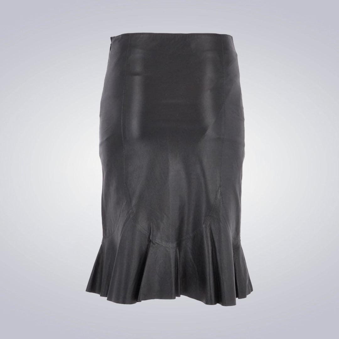 Black Leather Fishtail Dress - The Urban Tannery