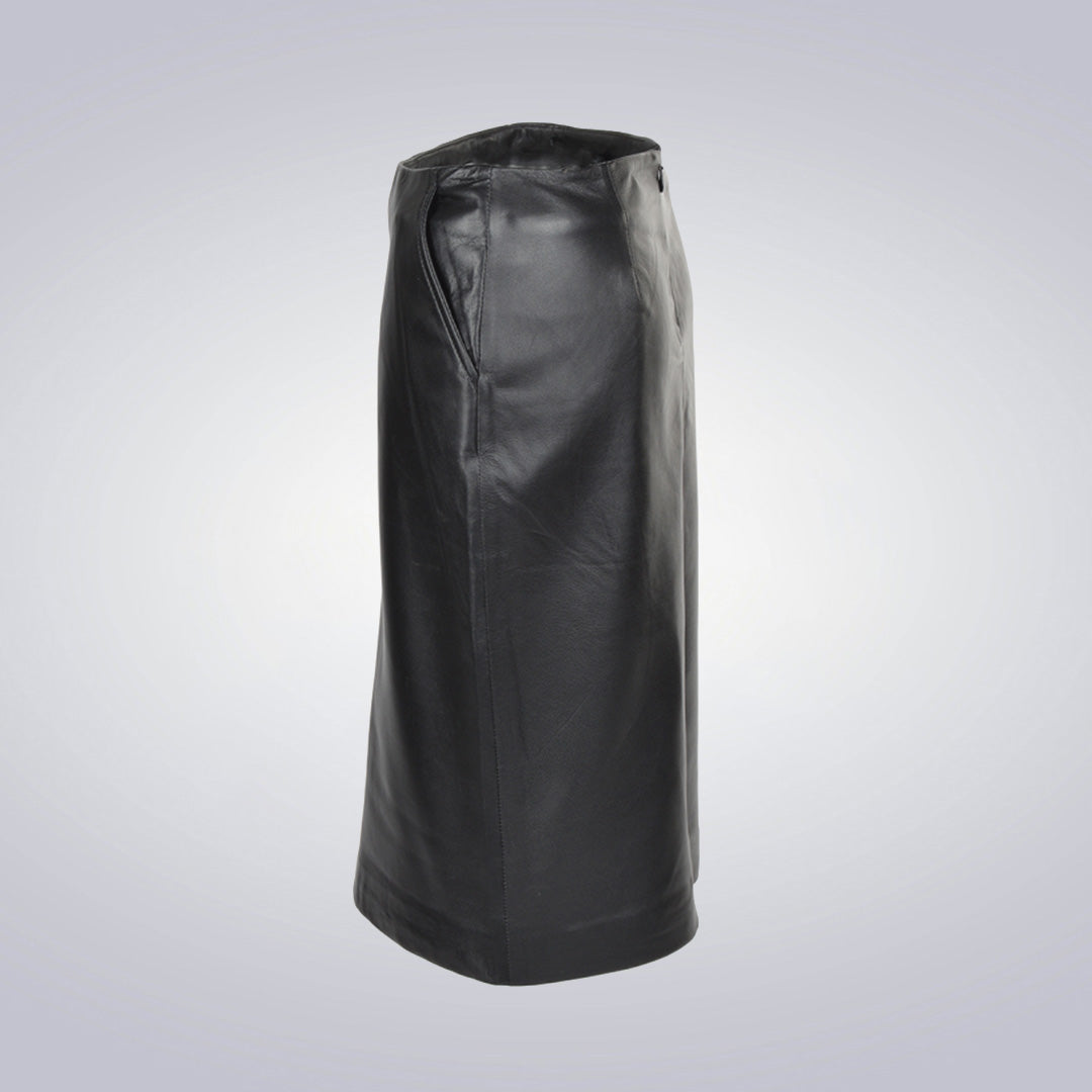 Black Leather Pencil Skirt