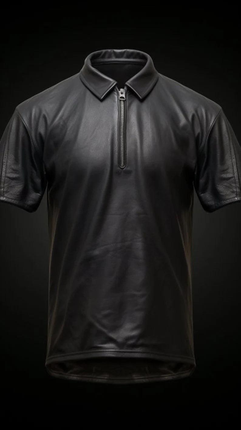 Men's Real Soft Black Leather Classic Casual Stylish Shirt - The Urban Tannery