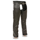 Leather Chaps for Men's Black Premium Leather - Classic Jean Style Pockets Motorcycle Chap