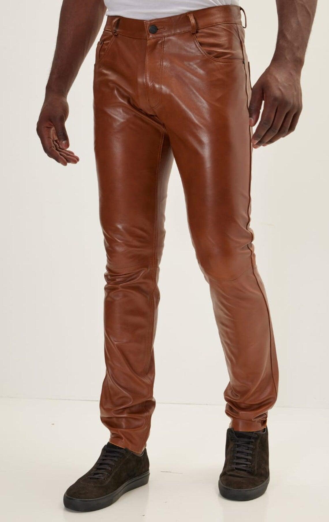 Genuine Lambskin Leather Pants in Brown - The Urban Tannery
