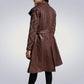 Maroon Leather Trench Coat