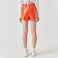 Orange Leather Shorts For Women