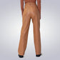 High Rise Brown Leather Pants for Women 2