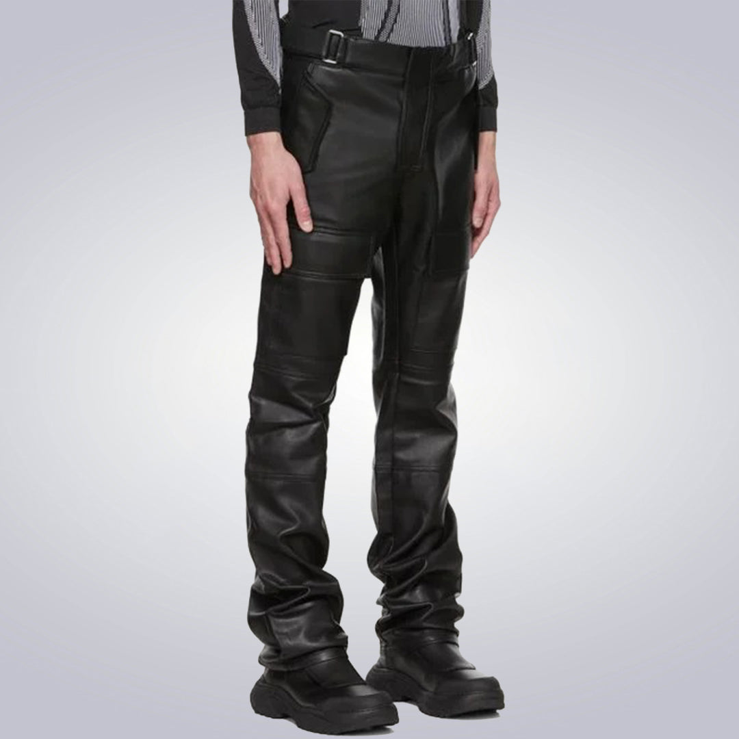 Men's Vagen Leather Cargo Pants 3