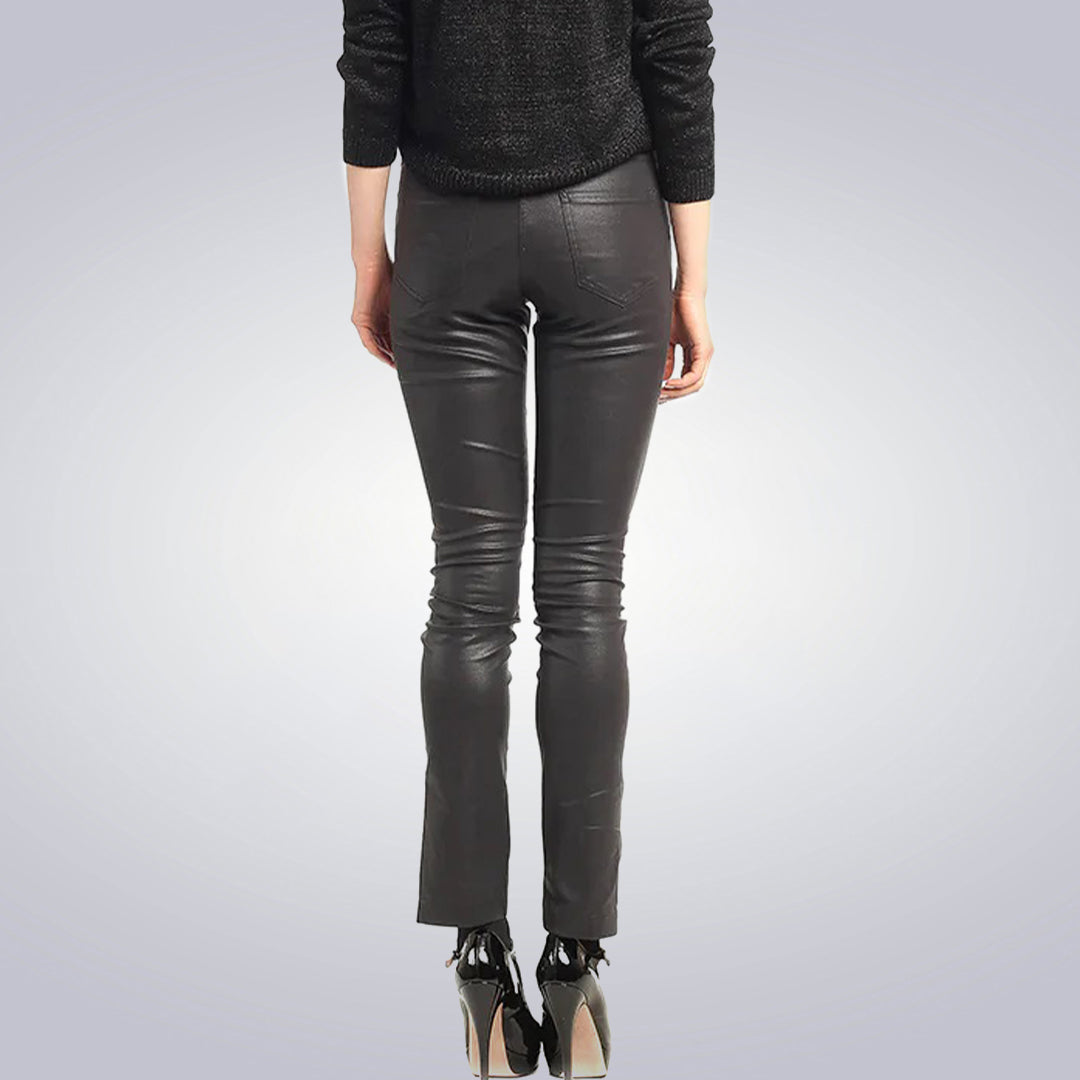 Dakota Black Leather Pants for Women 2