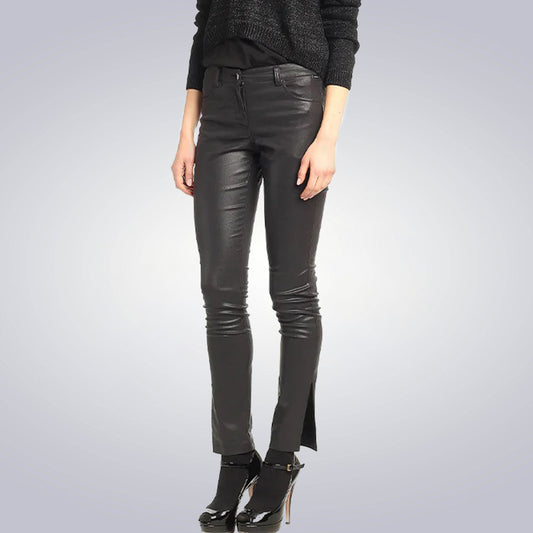 Dakota Black Leather Pants for Women 3