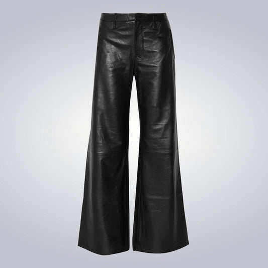 Black Leather Classic Bell Bottom for Women 1