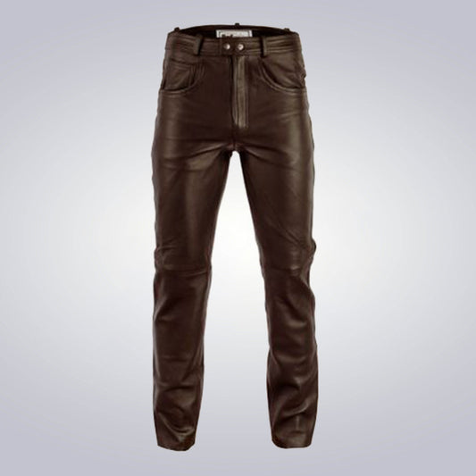 Men's Foxhill Brown Leather Pants 1