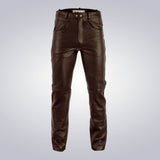 Men's Foxhill Brown Leather Pants 1